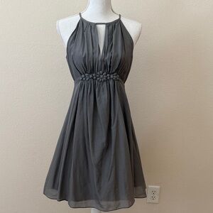 Chic Gray Halter Mini Dress